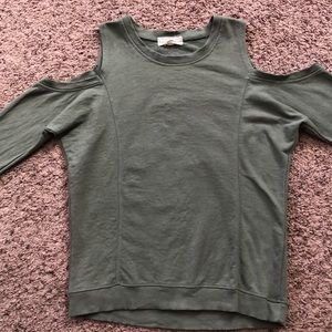 Army Green Ribbed Sweatshirt